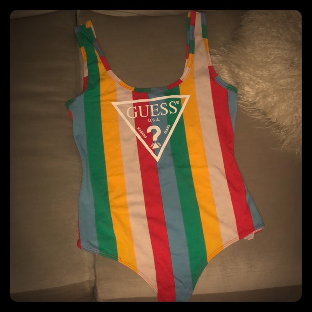 Striped logo bodysuit